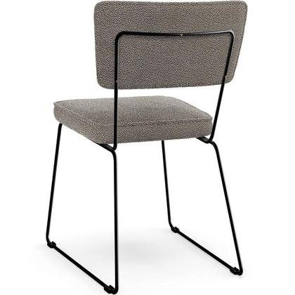 Imagem de Cadeira Decorativa Estofada Para Sala De Jantar Base Em Aço Allana L02 Bouclê Bege - Lyam Decor
