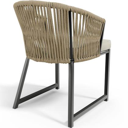 Imagem de Cadeira Decorativa Para Área Gourmet Cozinha Varanda Corda Náutica Bethari D04 Bege - Lyam Decor