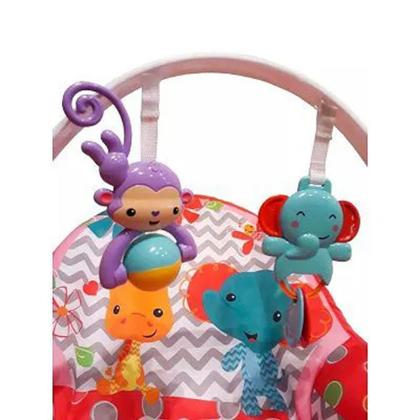 Imagem de Cadeira Descanço Balanço Musical Vermelho + Naninha Elefante