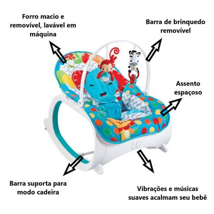 Imagem de Cadeira Descanso Bebê Musical Massageadora E Balanço Azul