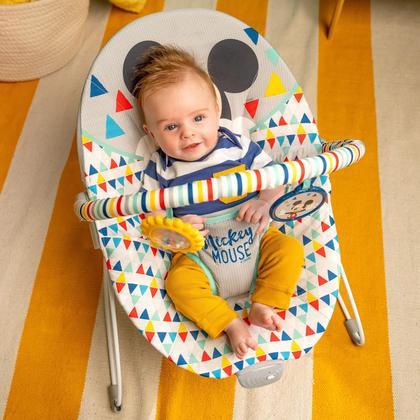 Imagem de Cadeira descanso bebê vibratória mickey bright starts até 9kg menino disney
