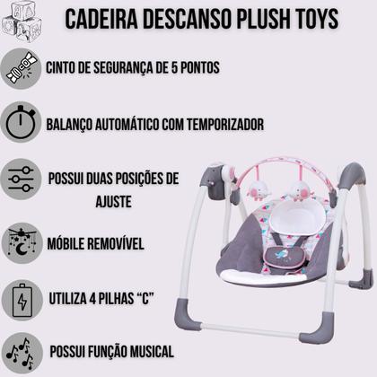 Imagem de Cadeira descanso musical e balanço automático plush toys mastela rosa até 11 kg