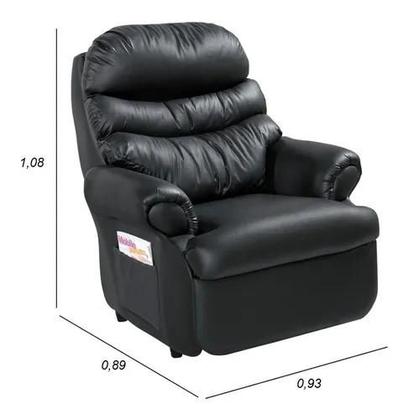 Imagem de Cadeira Do Papai Reclinável Grande Confortavel Korin Preto