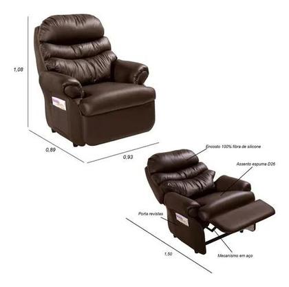 Imagem de Cadeira Do Papai Reclinável Grande Confortavel Kourin Marron