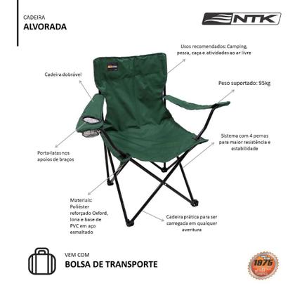 Imagem de Cadeira Dobravel Camping Pesca Alvorada em Oxford Verde Nautika