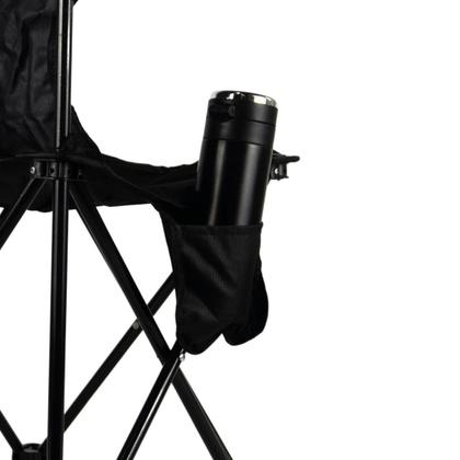 Imagem de Cadeira Dobrável de Acampamento Portátil Banco Pesca Preta