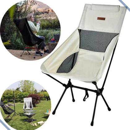 Imagem de Cadeira Dobrável Pesca Camping Praia Encosto 140kg Com Bolsa