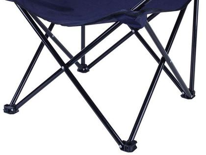 Imagem de Cadeira Dobrável Praia Camping Pesca Aço Com Porta Copos Acampamento Portátil color:Azul