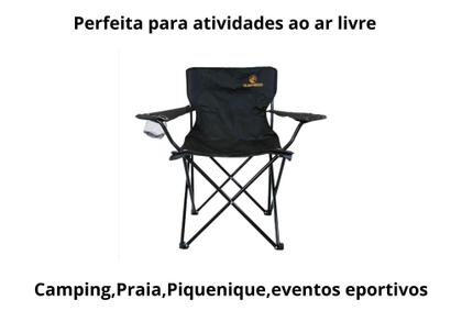Imagem de CADEIRA dobravel RELAX UNICA porta copo guepardo preta