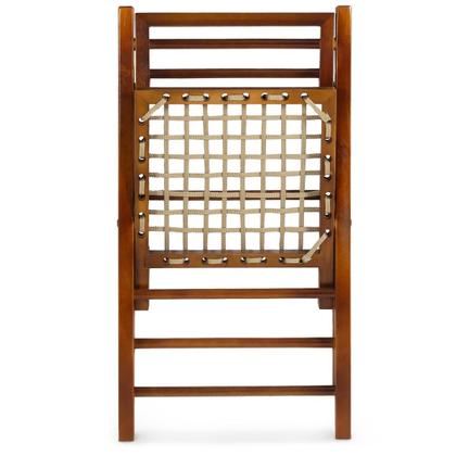 Imagem de Cadeira Dobrável Rústica de Madeira e Corda Náutica - Castanho