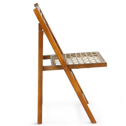 Imagem de Cadeira Dobrável Rústica de Madeira e Corda Náutica - Castanho