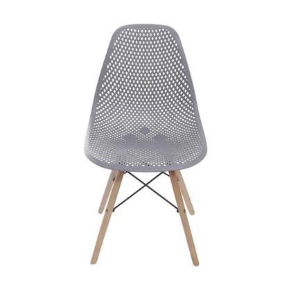 Imagem de Cadeira Eames Dsw Colmeia Polipropileno Cinza Base Madeira