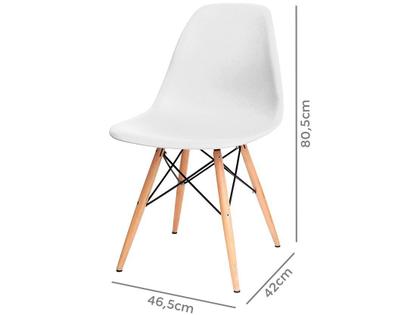 Imagem de Cadeira Eames Eiffel Base Madeira - Branco
