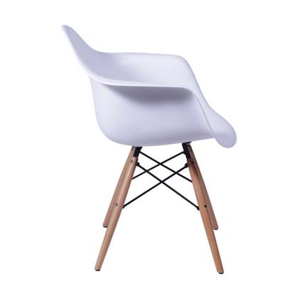 Imagem de Cadeira Eames Eiffel com Braço Branca Base Madeira