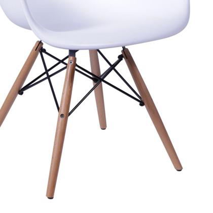 Imagem de Cadeira Eames Eiffel com Braço Branca Base Madeira