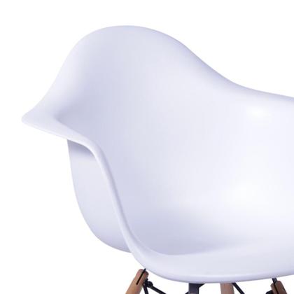 Imagem de Cadeira Eames Eiffel com Braço Branca Base Madeira