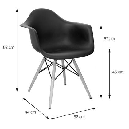 Imagem de Cadeira Eames Eiffel com Braço Fendi Base Madeira