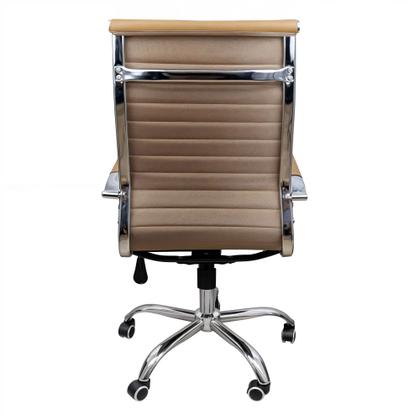 Imagem de Cadeira Eames Esteirinha Presidente Alta Estofada Couro