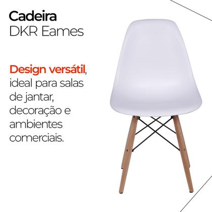 Imagem de Cadeira Eames Para Mesa Sala De Jantar Cozinha Branca Base Madeira