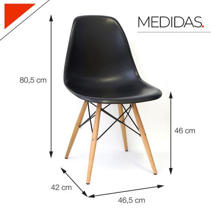 Imagem de Cadeira Eames Para Mesa Sala De Jantar Cozinha Branca Base Madeira