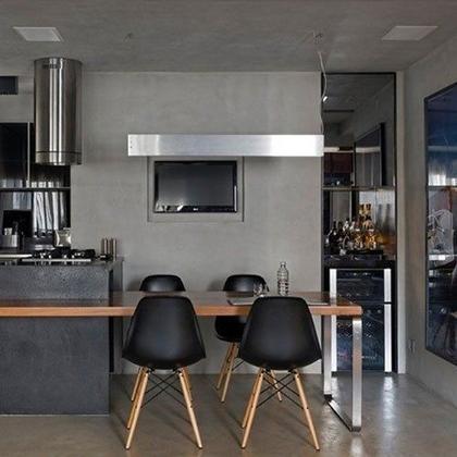 Imagem de Cadeira Eiffel Charles Eames Base Madeira Sala de Jantar Preta - Factus