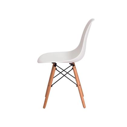 Imagem de Cadeira Eiffel Eames DSW Branco Base Madeira