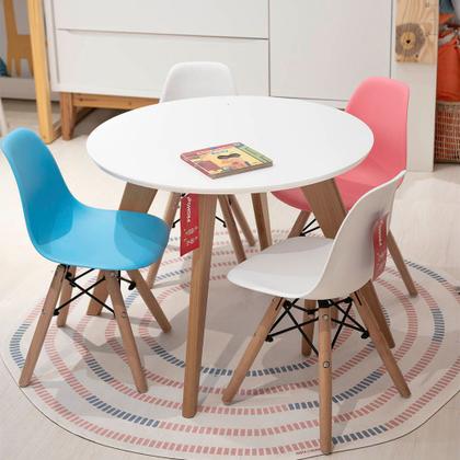 Imagem de Cadeira Eiffel Infantil Base Madeira - Branca