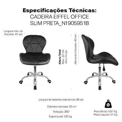 Imagem de Cadeira Eiffel Office Slim Elegância e Conforto em Cada Momento de Trabalho Pureza e Estilo para Seu Escritório