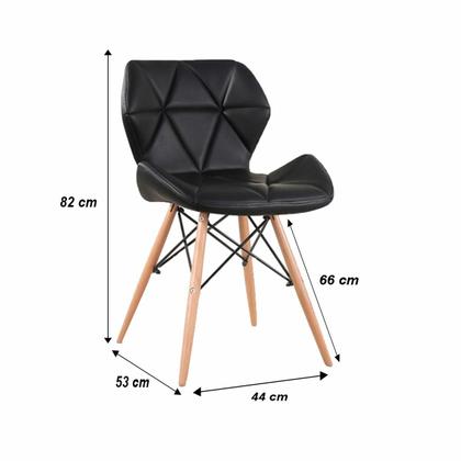 Imagem de Cadeira Eiffel Slim Preto com pé de madeira