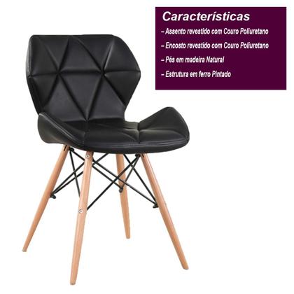 Imagem de Cadeira Eiffel Slim Preto com pé de madeira