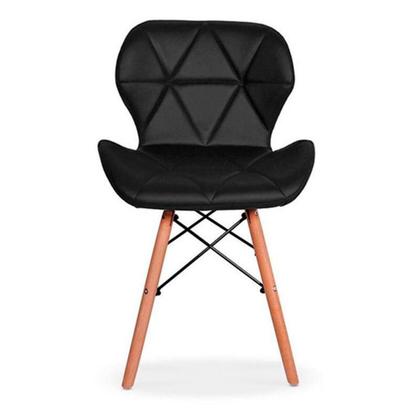 Imagem de Cadeira Eiffel Slim Preto com pé de madeira