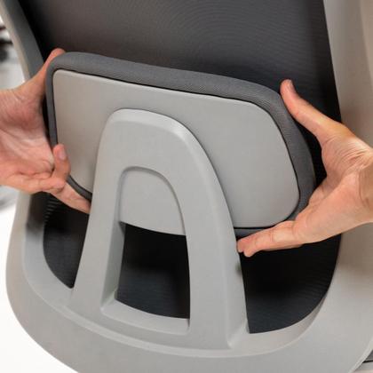 Imagem de Cadeira Elements Ergonômica Escritório Astra Pro V2 Cinza e Branca