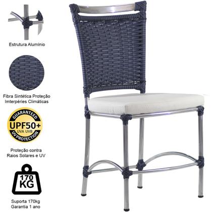 Imagem de Cadeira em Alumínio e Fibra Sintética JK para Cozinha e Edícula Trama Original