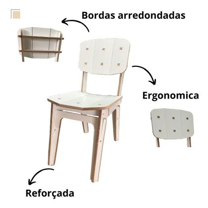 Imagem de Cadeira Em Mdf Para Cozinha De Montar P/ Refeição De Encaixe