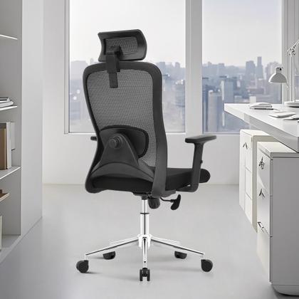 Imagem de Cadeira Ergonômica Escritório Sammy Reclinável Apoio de Cabeça Ajustável Regulagem Lombar Altura Regulável Rodízios NR17