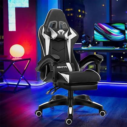 Cadeira Ergonomica Gamer Python Fly Com Apoio Para Os Pés Branco ...
