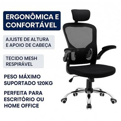 Imagem de Cadeira Ergonômica Giratoria de Escritorio Ajuste de Lombar