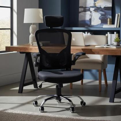 Imagem de Cadeira Ergonômica Giratoria de Escritorio Ajuste de Lombar