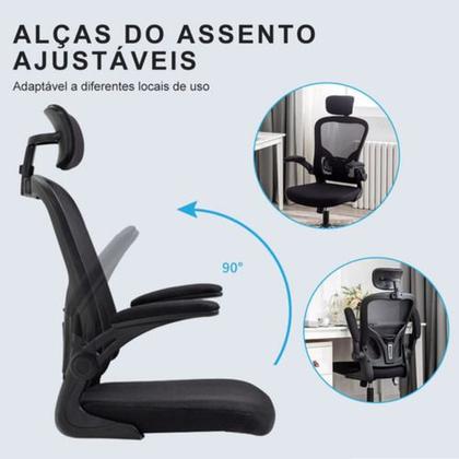 Imagem de Cadeira Ergonômica Giratoria de Escritorio Ajuste de Lombar