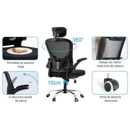 Imagem de Cadeira Ergonômica Giratoria de Escritorio Ajuste de Lombar