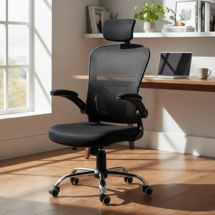 Imagem de Cadeira Ergonômica Giratoria de Escritorio Ajuste de Lombar