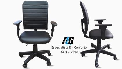 Imagem de Cadeira Ergonômica Giratória Executiva Office Magnum Gomada Nr17 material sintético