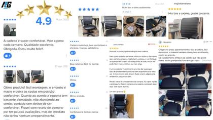 Imagem de Cadeira Ergonômica Giratória Executiva Office Magnum Gomada Nr17 material sintético