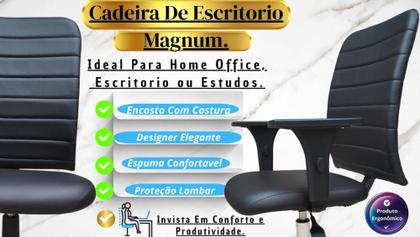 Imagem de Cadeira Ergonômica Giratória Executiva Office Magnum Gomada Nr17 material sintético