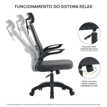 Imagem de Cadeira Escritório Diretor Office Esteirinha material sintético Preto
