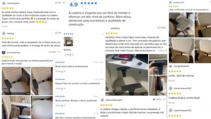 Imagem de Cadeira Escritório Ergonômica Bege Apoio Lombar Com Encosto NR17 Office Executiva Giratória Ajuste De Altura Com Rodinha Costura Esteirinha