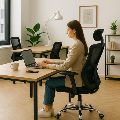 Imagem de Cadeira Escritório Ergonômica Com Encosto Premium Presidente