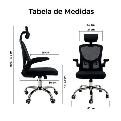 Imagem de Cadeira Escritório Ergonômica Com Encosto Premium Presidente