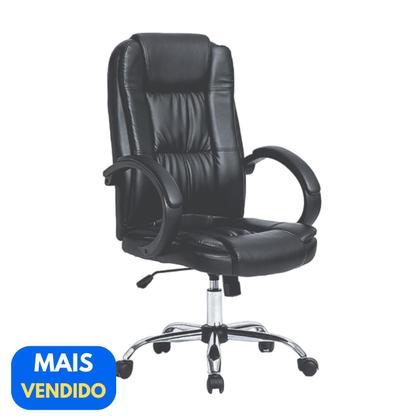 Imagem de Cadeira Escritório Giratória Office Presidente Preta Estilo e Conforto para Seu Ambiente de Trabalho