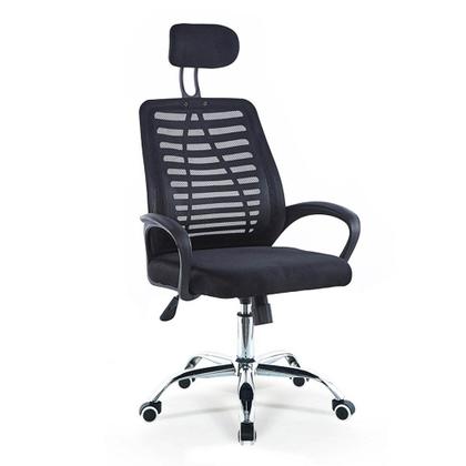 Imagem de Cadeira Escritório Giratória Zebrada Tela Mesh com Suporte Cabeça Conforto Trabalhar